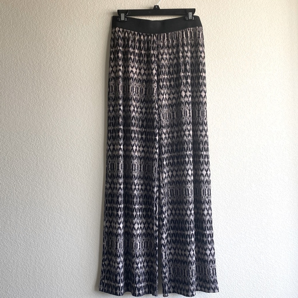 Alfani Size Small High Rise Wide Leg stretch maxi pants - black and tan